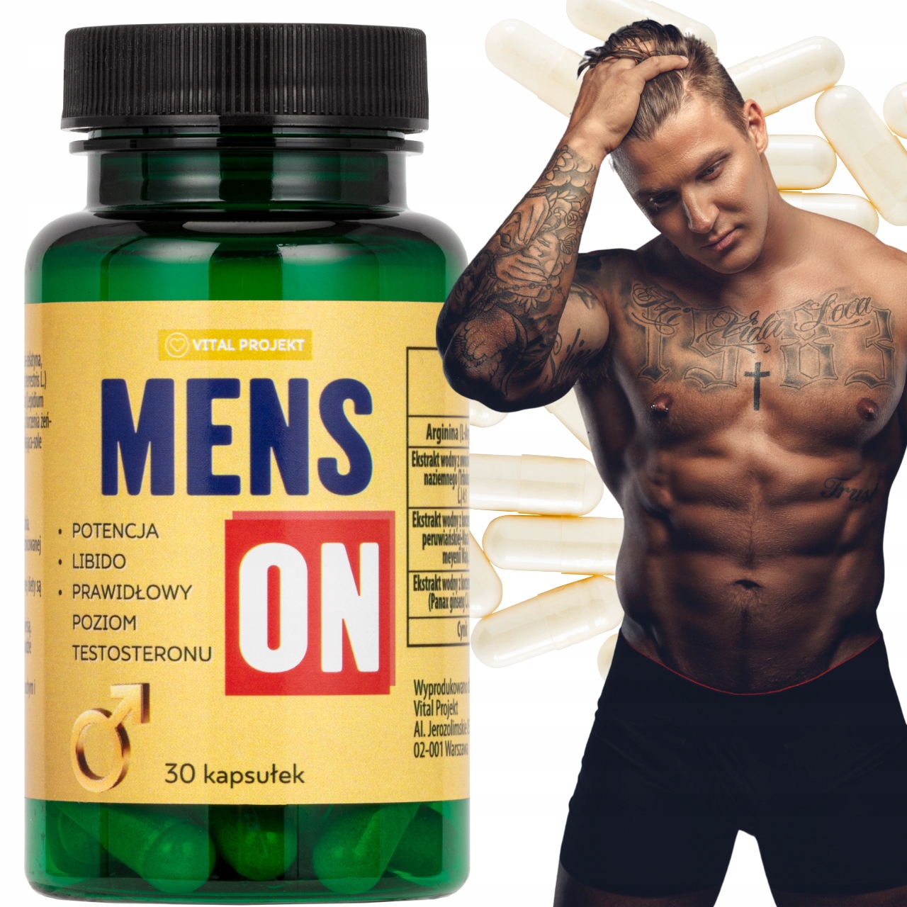 ZESTAW 2 SZT MENSON TABLETKI NA DŁUGĄ EREKCJĘ SILNE LIBIDO POZIOM TESTOSTERONU WZWÓD - obrazek 6